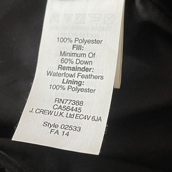 J Crew Quilted Excursion Down Vest XS Sleeveless Contrast Trim Full Zip Gray - Picture 8 of 11